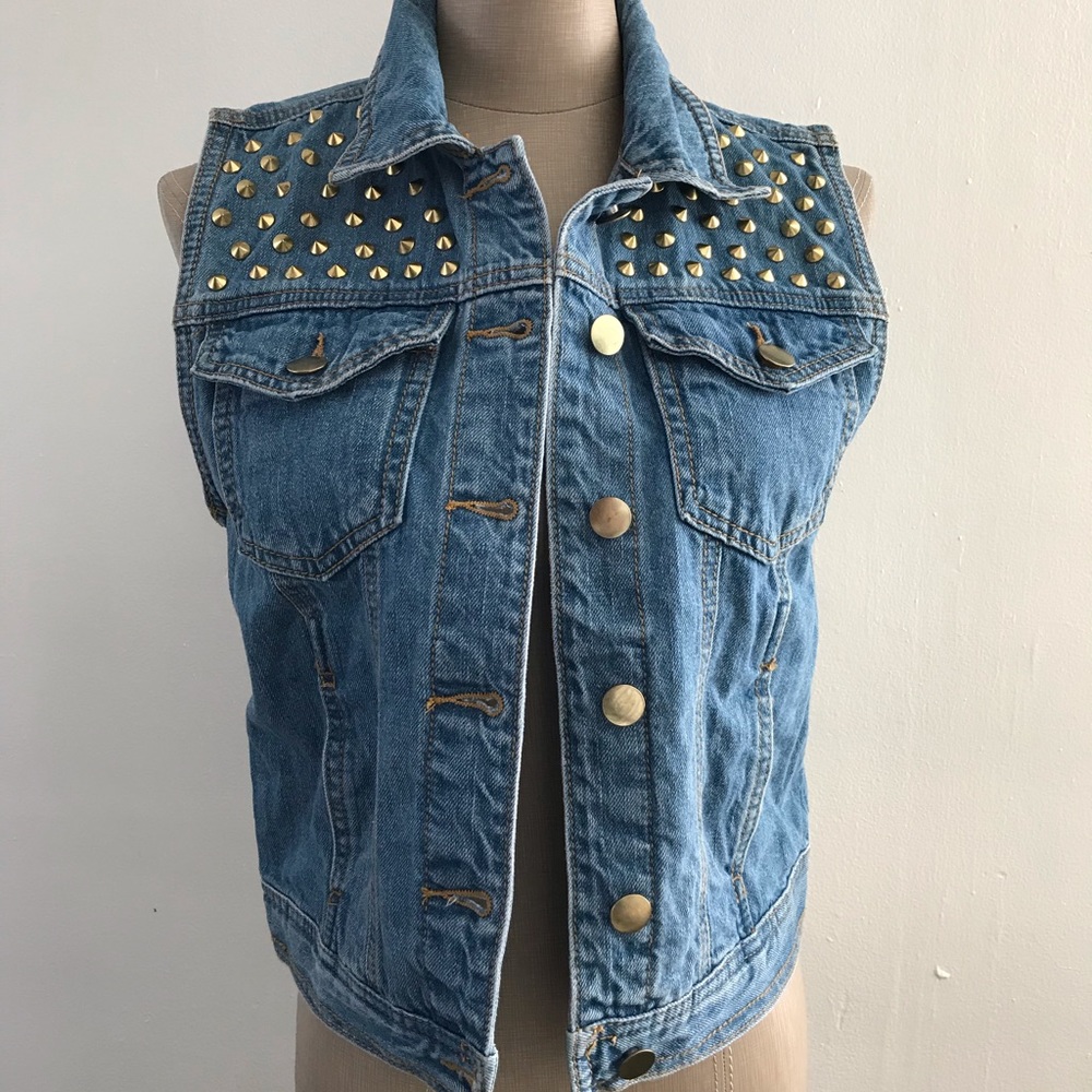 Forever21 Studded Denim Vest